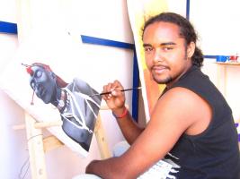 Atelier peinture, Niamey, Niger 2005.