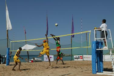 Volley-ball de plage : Côte d'Ivoire VS Seychelles, Jeux de la Francophonie Liban 2009&copy; CIJF/ Jean-Yves Ruszniewski
