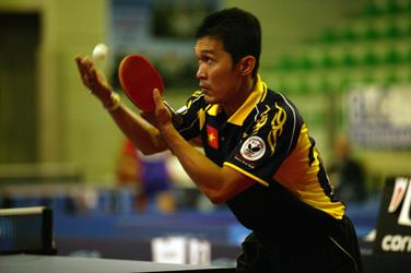 Tennis de Table, tournoi individuel : Kien Quoc Doan (Vietnam), Jeux de la Francophonie Liban 2009 &copy; CIJF/ Jean-Yves Ruszniewski