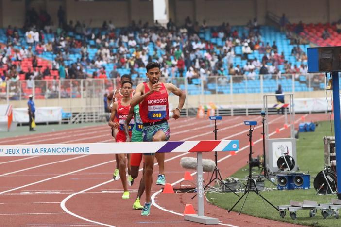 Mohamed Tindouft, Maroc, argent, 3000m steeple, Kinshasa 2023