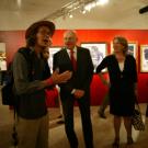 VIes JEUX DE LA FRANCOPHONIEBeyrouth - LibanHugo Bergeron, peintre (Québec Canada) en compagnie du Ministre de la culture du Liban M. Taman Salam et de la Ministre de la culture du Québec Mme Christine Saint-PierreInauguration des Expositions Palais de l'UNESCO - 27 sept 2009Photo Jean-Yves Ruszniewski / CIJF