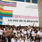 M.Abdou Diouf, Secrétaire général de la Francophonie rencontreles jeunes participants et les volontaires aux VIes Jeux de laFrancophonie à Beyrouth le 29 sept 2009