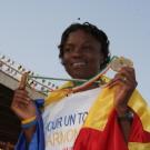 Nadjina Kaltouma, double médaille d’or sur le 200 et 400m, Jeux de la Francophonie Niger 2005 ; © Mahaman Laminou Ibrahim / IFTIC Niger