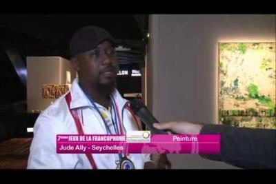 Interview de Jude Kevin Ally , médaillé d'or en peinture lors des VIIes Jeux de la Francophonie - Lire la vidéo 29 sur 40, fenêtre modale