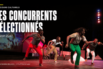 Concours culturels : les concurrents sélectionnés pour Erevan 2027. Quatre danseurs sur scène. - Agrandir l'image, fenêtre modale
